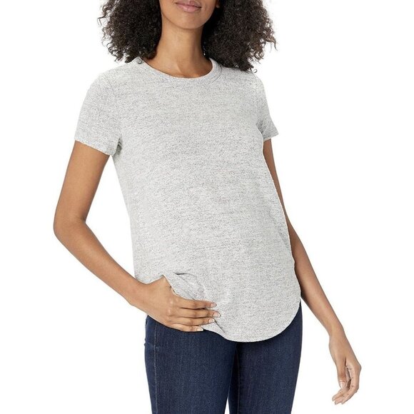 Daily Ritual Tops - Women’s Daily Ritual T-Shirt with Shirttail Color Grey Size XXL